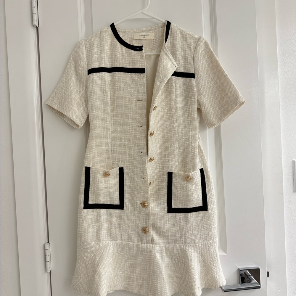Commense Cream and Black Mini Dress